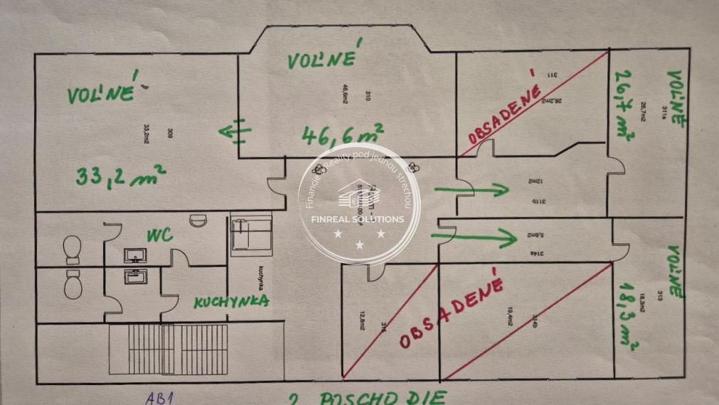 ZNÍŽENÁ CENA!!!  NA PRENÁJOM 4 PODLAŽIA S KANCELÁRIAMI