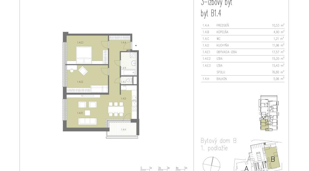 Priestranný 3i byt 85 m² s veľkými izbami v novostavbe